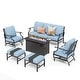 preview thumbnail 63 of 119, MAISON ARTS Outdoor Sofa Set 4/6-Piece Patio Conversation Set with 45'' Gas Fire Pit Table