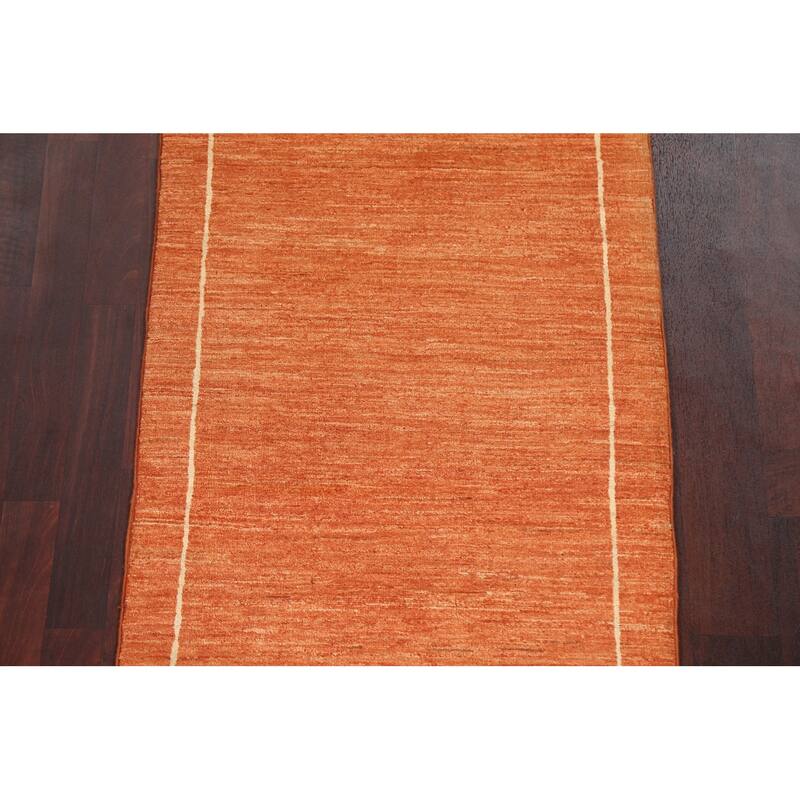 Gabbeh Kashkoli Oriental Runner Rug Wool Hand-knotted Staircase Carpet - 2'8" x 9'0"