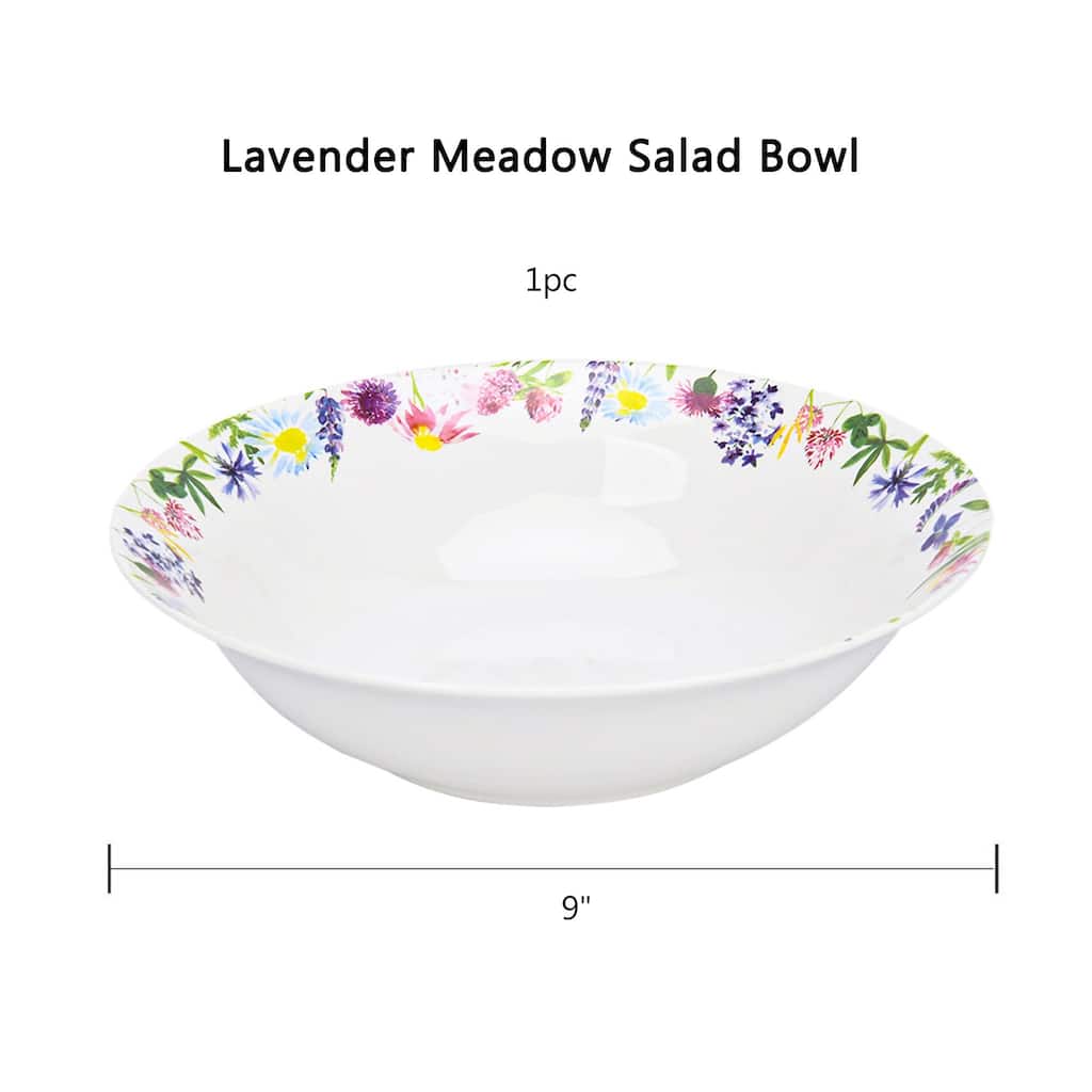 STP Goods 9" Lavender Meadow Bone China Large Bowl
