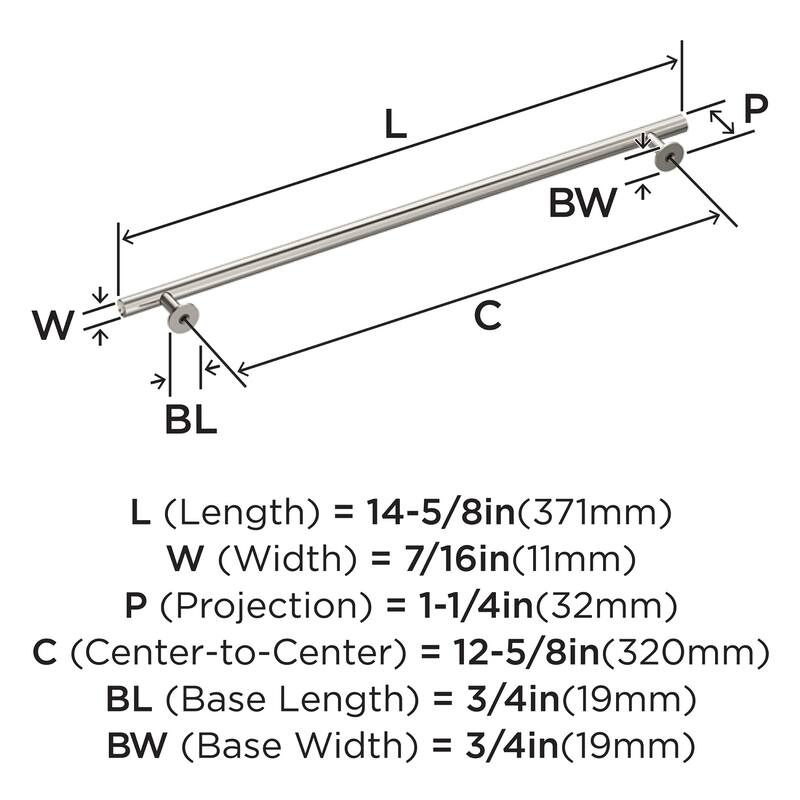 Amerock BP37391 Radius 12-5/8" Center to Center Bar Cabinet Pull