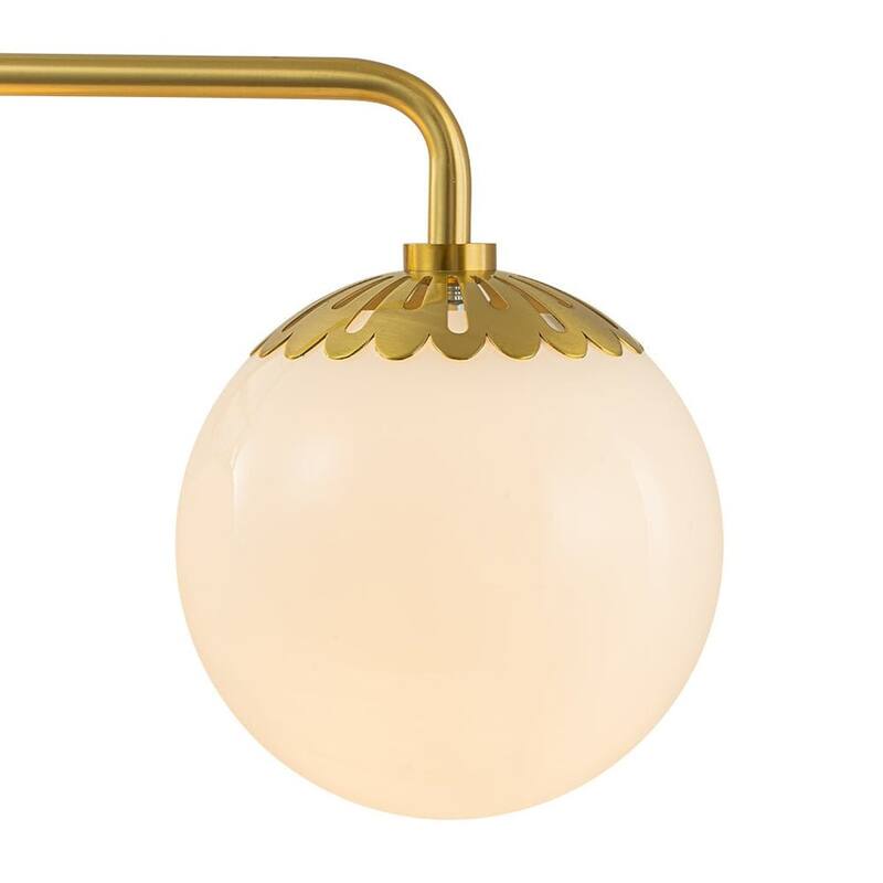3-Light Opal Glass Bubble Brass Bathroom Vanity Light - 23in