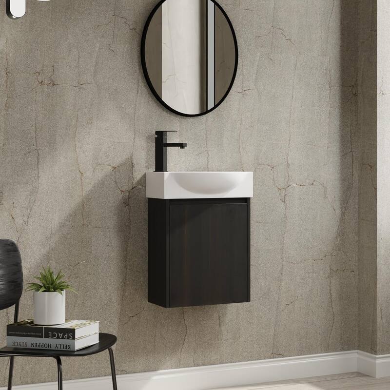 BNK 16"/20"/24"/30"/36" Single Sink Bathroom Vanity with Soft Close Door and Shelf