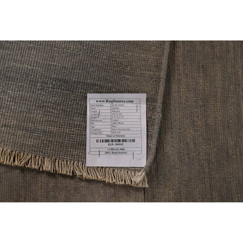 Modern Gabbeh Oriental Accent Rug Handmade Wool Carpet - 3'4"x 5'0"