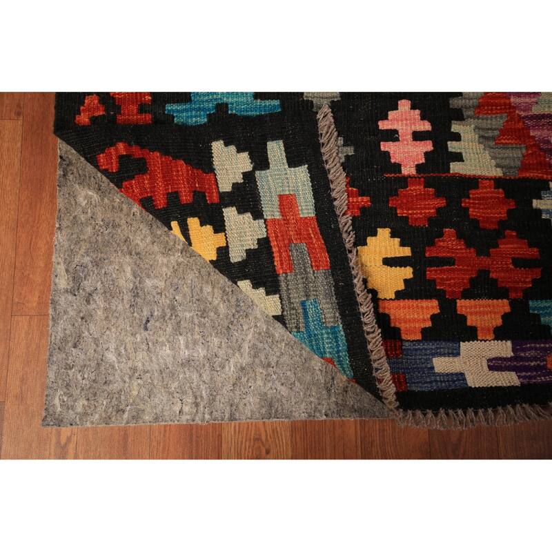 Reversible Kilim Oriental Area Rug Flatweave Home Decor Wool Carpet - 8'9" x 11'4"