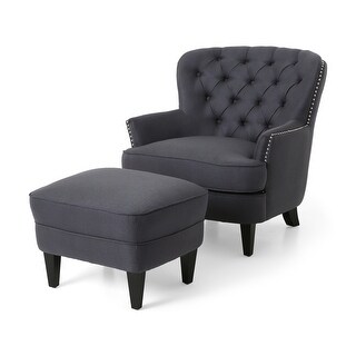 Correia Contemporary Tufted Fabric Club Chair and