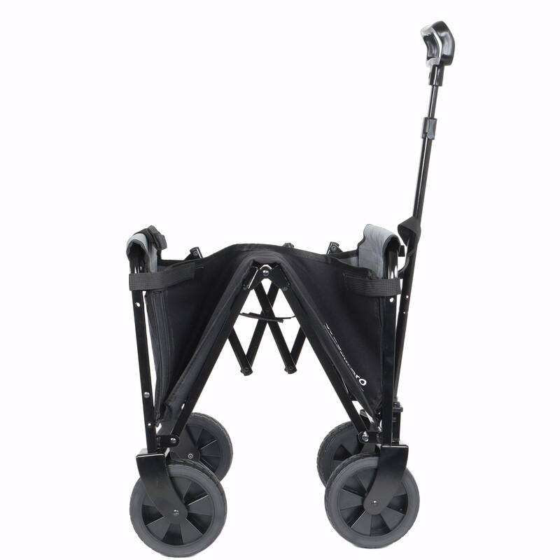 All-in-One Convertible Folding Utility Trolley with 4 Wheels, Bench Seat & Dog Leash