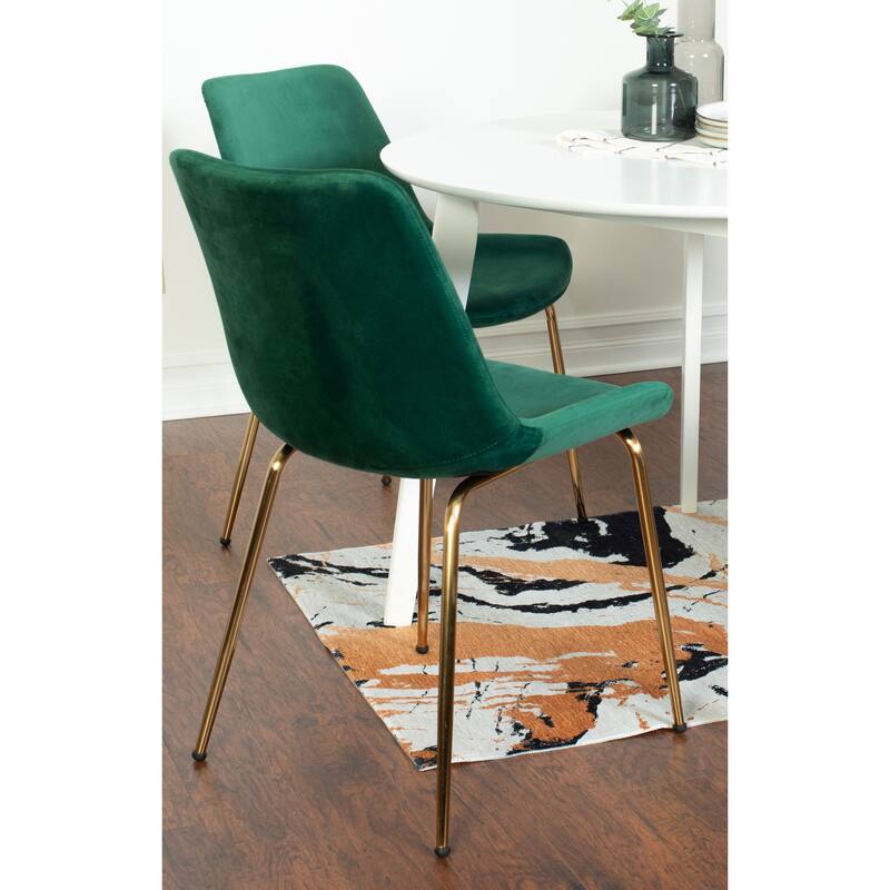 Modern Dining Set with Round Table & Velvet Upholstered Chairs