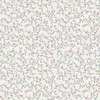 Laura Ashley Blencow Sprig Dark Duck Egg Blue Wallpaper