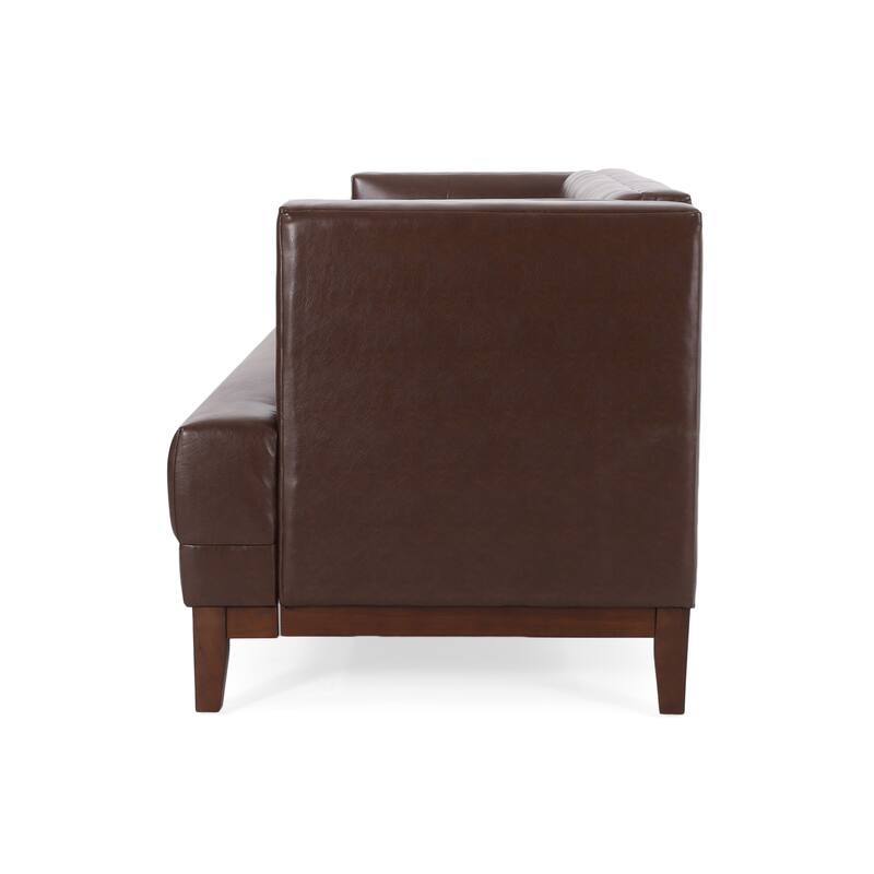 Modern 80.75" Button Tufted 3-seater Sofa with Wood Legs for Living Room