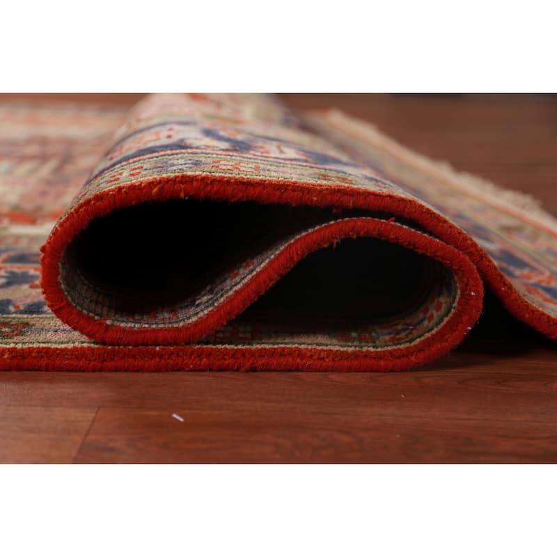 Hand Knotted Oriental 100% Wool Carpet Traditional Medallion Oranges & Rust Heriz (serapi) Area Rug - 9' 10'' X 8' 0''