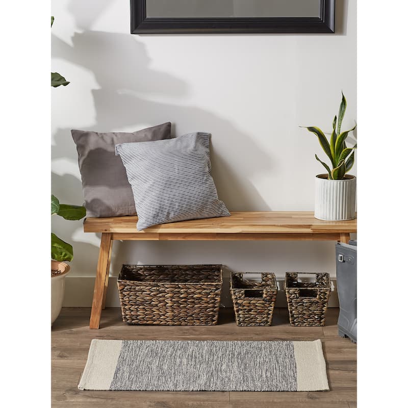 DII Stone Dobby Stripe Hand-Loomed Rug 2ft 6inx6 Ft - 36.0 In. L X 24.0 In. W X 0.2 In. H