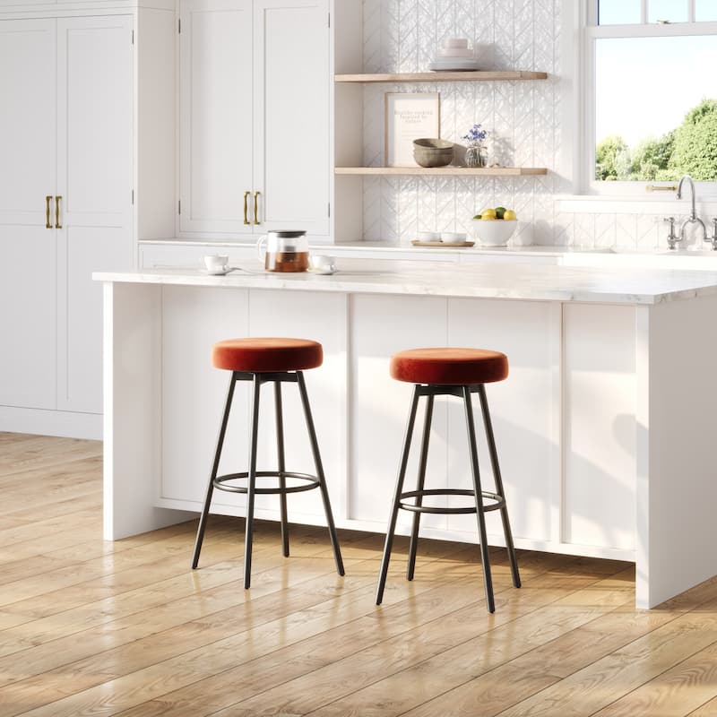 High Quality Modern Upholstered Faux Velvet Bar Stool