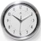 Round Retro Kitchen Wall Clock by Infinity Instruments - 9.5 x 3.25 x 9.5 - Silver