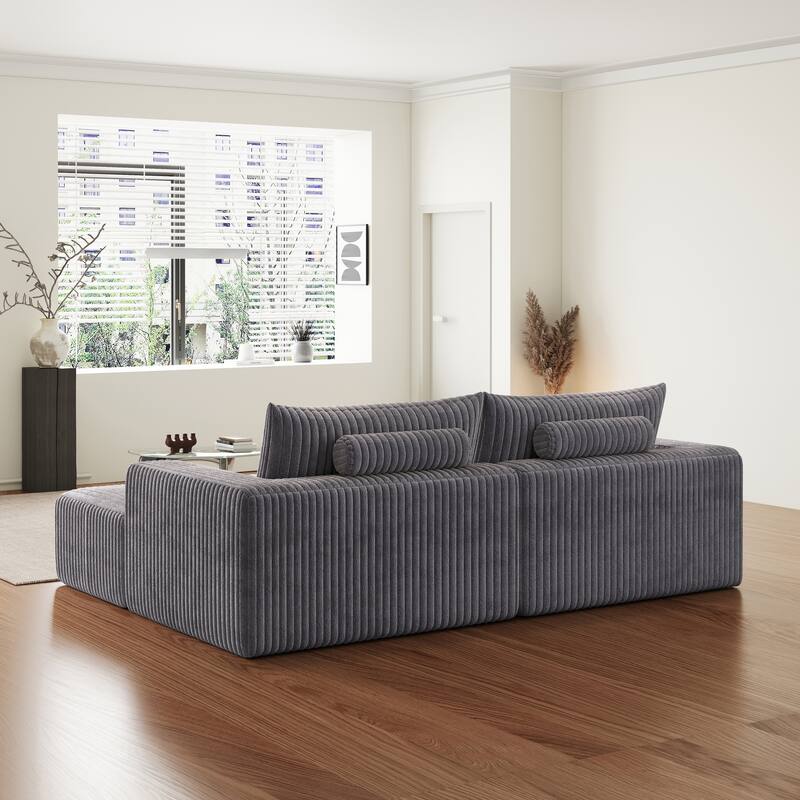 102" Modular Couch Cloud Plush Loveseat Sectional Sofa with 2 Ottoman