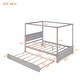 preview thumbnail 24 of 25, Wood Canopy Bed with Pull Out Trundle Bed, Full Size Canopy Platform Bed with Headboard and Footboard - No Box Spring Needed