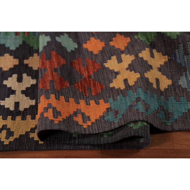 Kilim Area Rug Hand-Woven Living Room Wool Carpet - 10'0"x 13'1"