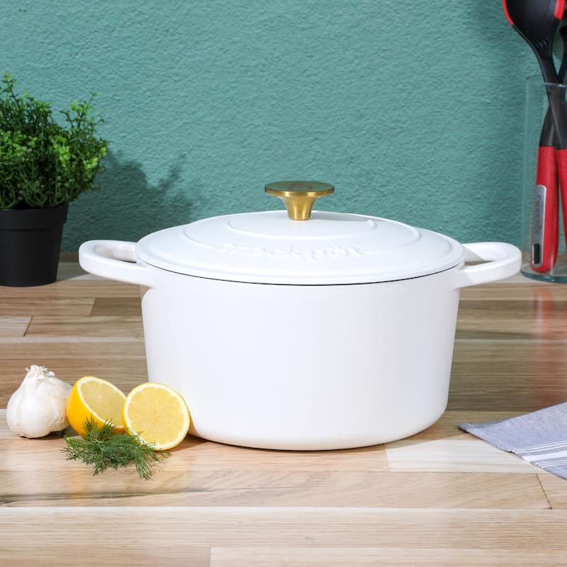 Crock Pot Artisan 5-Quart Round Dutch Oven - Matte Dusty Pink