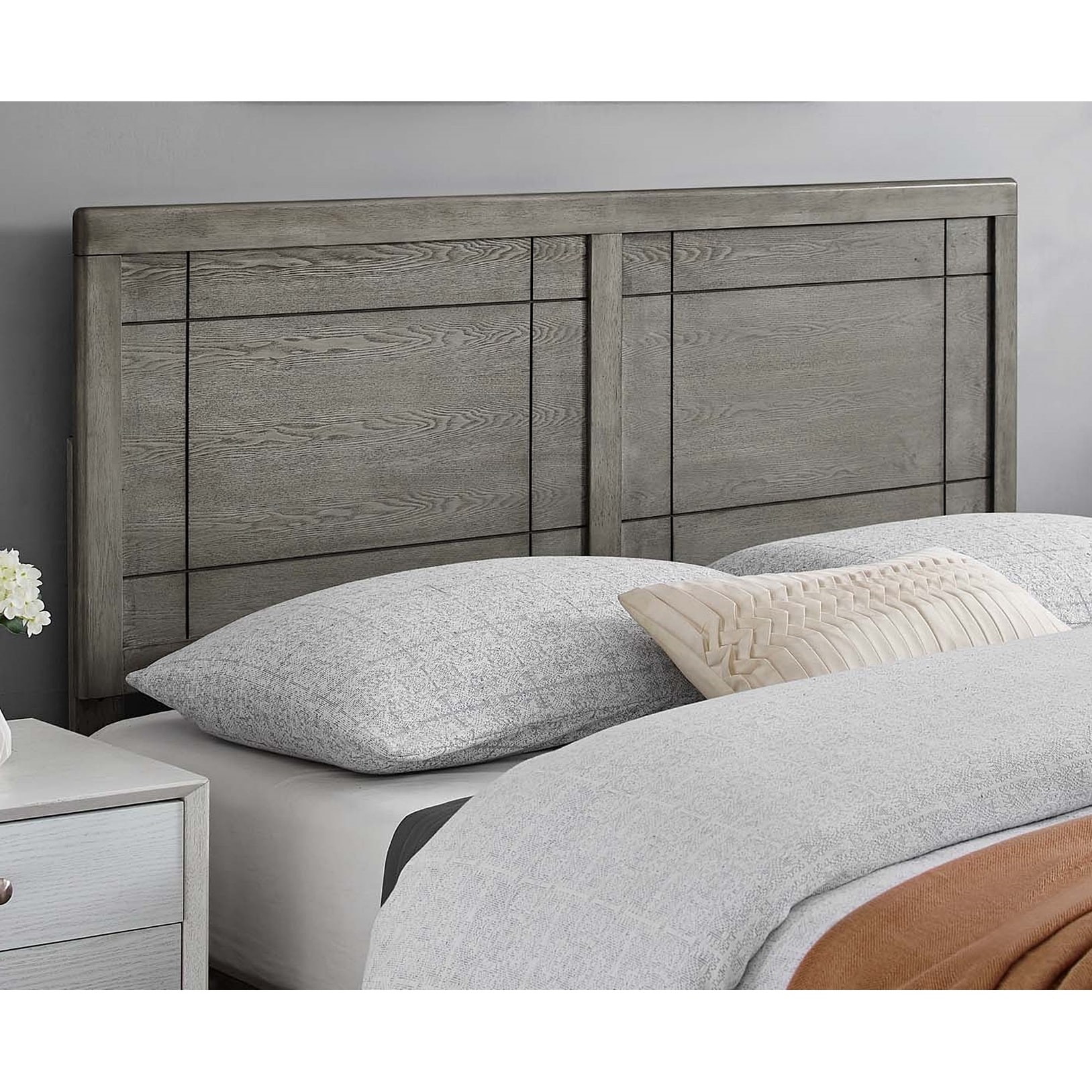 Grey wood queen clearance headboard