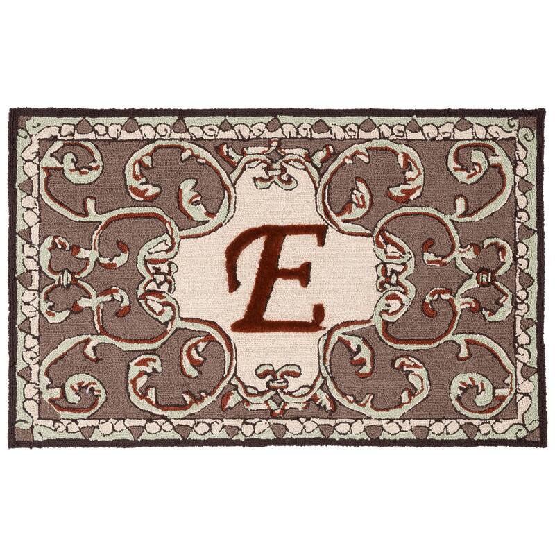 SAFAVIEH Hand-hooked Monogram Athina J Mocha Rug