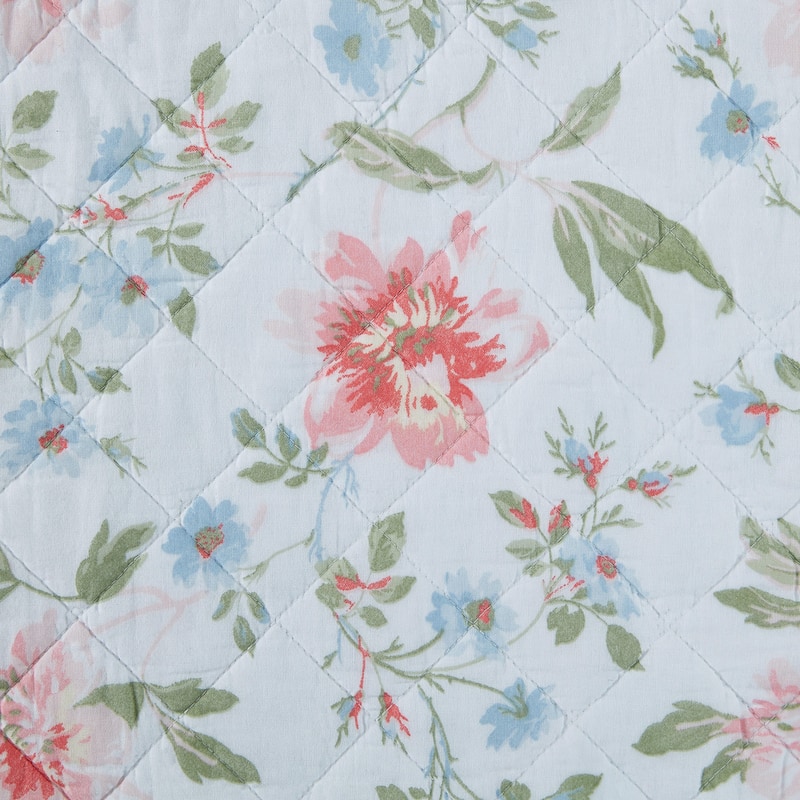Laura Ashley Emilie Cotton Reversible Pink Quilt Bonus Set
