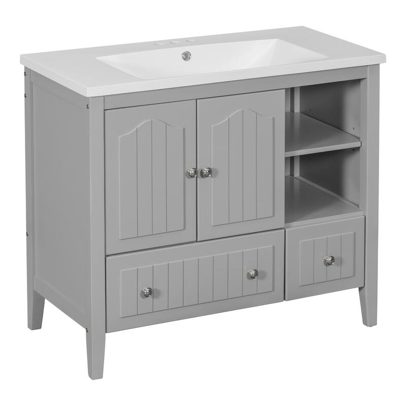 36" Bathroom Vanity with Solid Wood Frame
