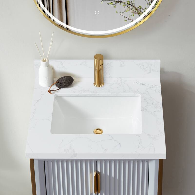 Miseno MVT-MALA25 Malaga 25" Stone Vanity Top with Backsplash and