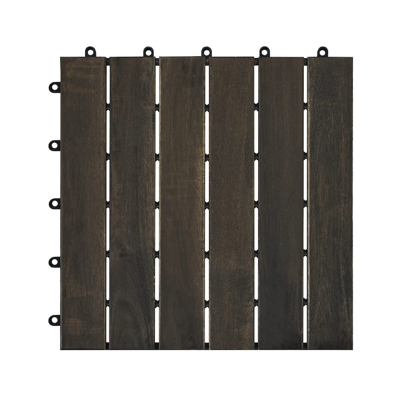 1 ft. x 1 ft. Acacia Wood Outdoor Patio Interlocking Deck Tiles-30 PCS