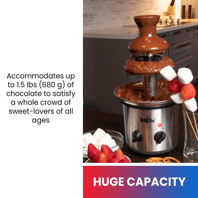 Total Chef 3 Tier Chocolate Fondue Fountain, 1.5 lbs (680 g) Capacity