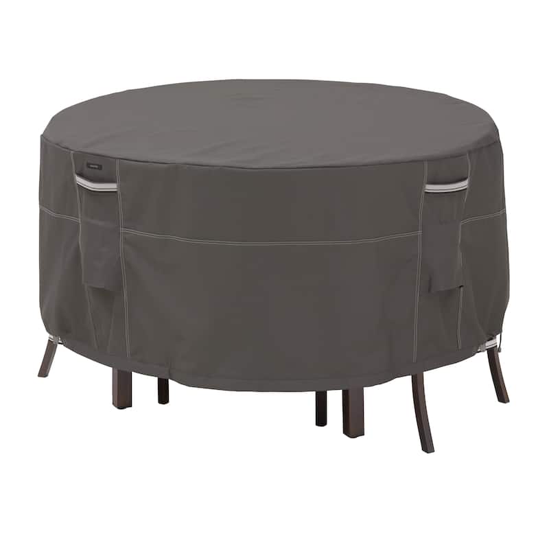 Classic Accessories Ravenna Water-Resistant 52 Inch Round Bistro Patio Table & Chair Set Cover