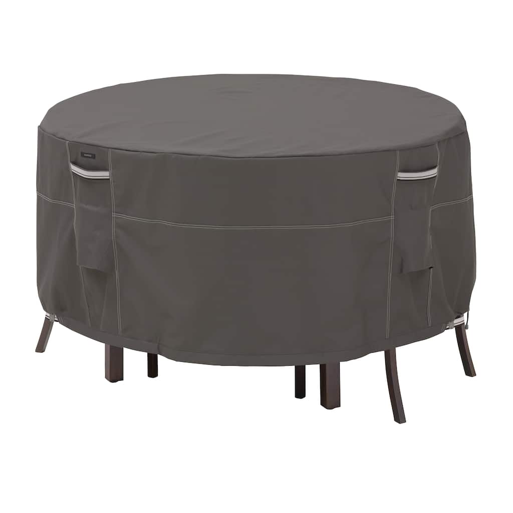 Classic Accessories Ravenna Water-Resistant 52 Inch Round Bistro Patio Table & Chair Set Cover