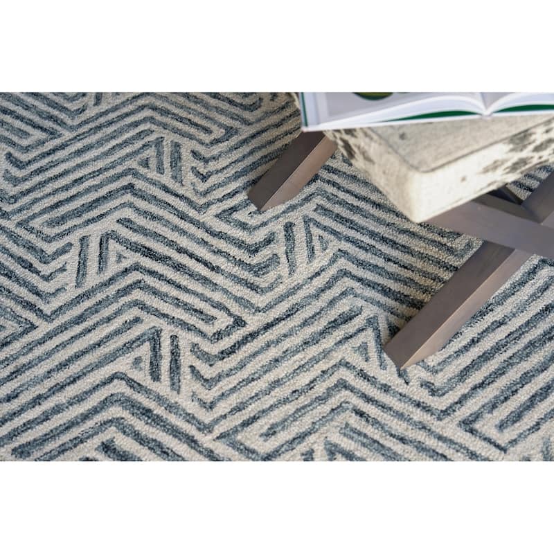 Exquisite Rugs Naturals Handmade Hand-tufted New Zealand Wool on Canvas Charcoal Area Rug