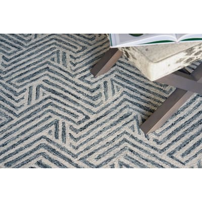 Exquisite Rugs Naturals Handmade Hand-tufted New Zealand Wool on Canvas Charcoal Area Rug