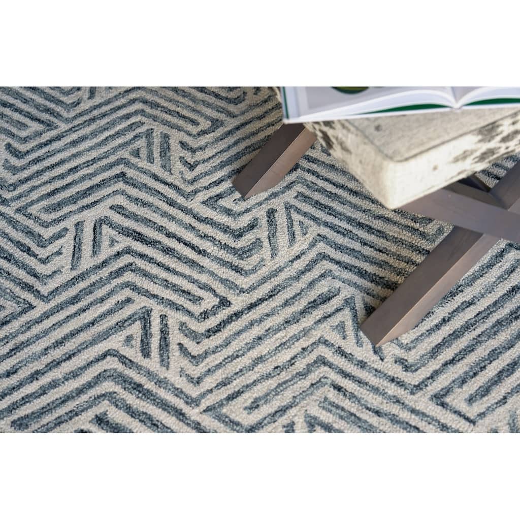 Exquisite Rugs Naturals Handmade Hand-tufted New Zealand Wool on Canvas Charcoal Area Rug