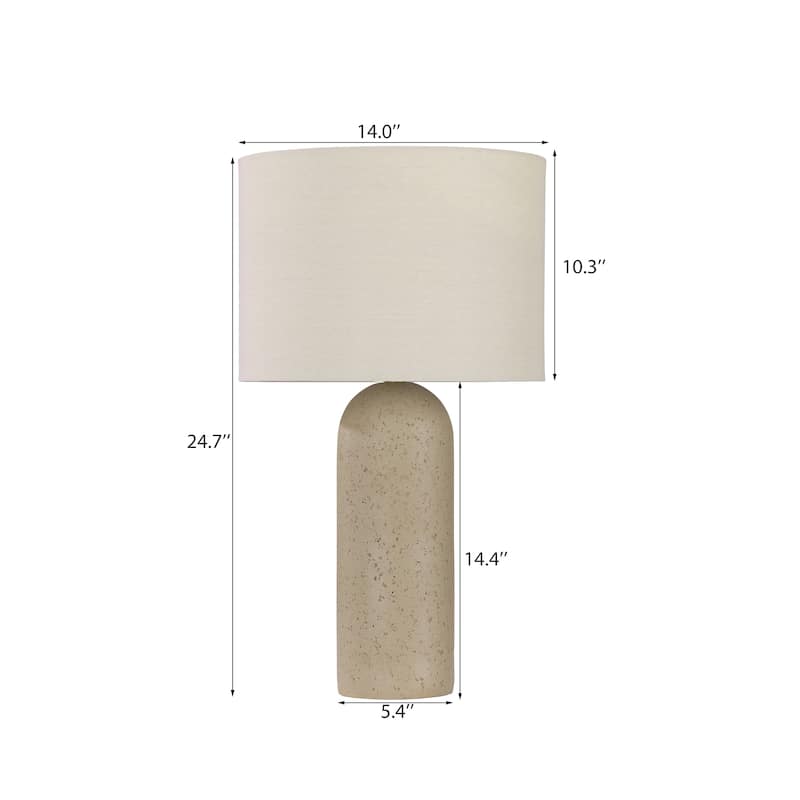 Ceramic Table Lamp with Drum Linen Shade