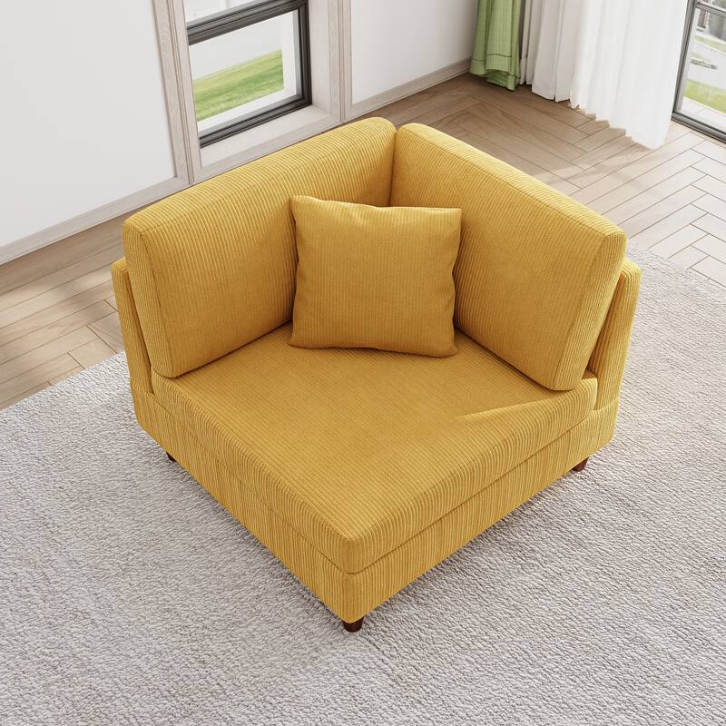 Modular Corduroy Armchair Sofa Accent Chair