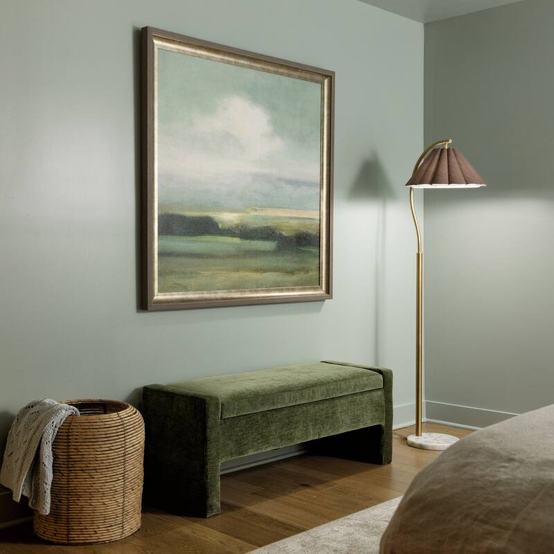 Tamara Day for Stylecraft Vivienne Floor Lamp - White Marble & Polished Brass