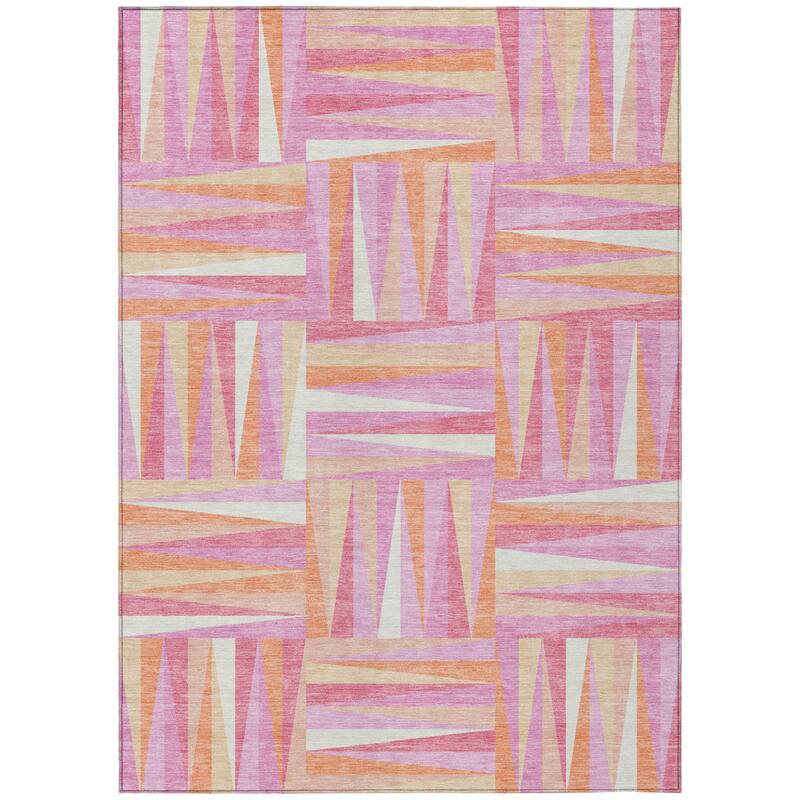 HomeRoots Geometric Transitional Rectangle Outdoor Rug