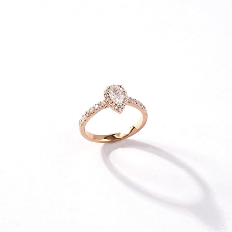 3/4ct TDW Diamond Pear Shape Halo Engagement Ring in 10k Gold