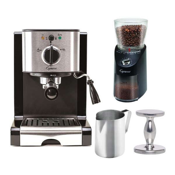 Capresso EC100 Pump Espresso Machine with Coffee Grinder Bundle