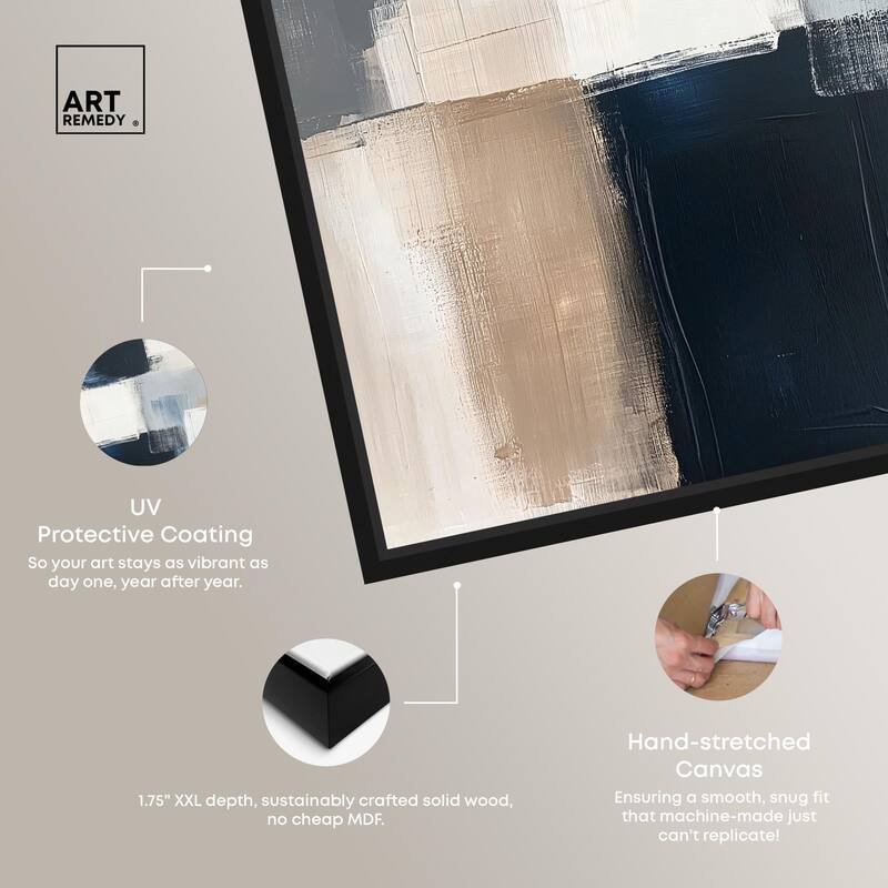 Blue and Tan Abstraction I Canvas by Art Remedy