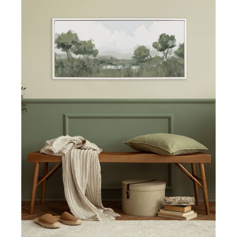 Kate and Laurel Sylvie Beaded Shades of Olive Canvas by Mary Sparrow