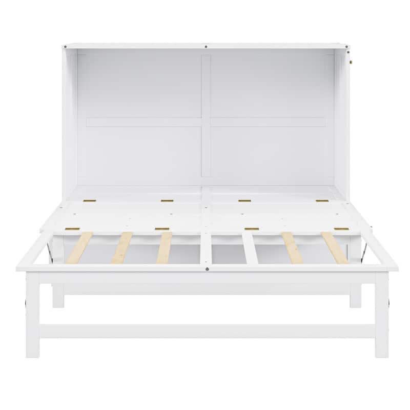 Queen Size Murphy Bed with Built-In Charging Station and a Shelf