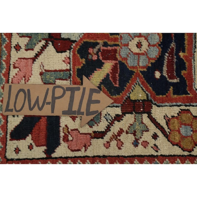 Hand Knotted Oriental 100% Wool Carpet Traditional Medallion Oranges & Rust Heriz (serapi) Area Rug - 10' 6'' X 8' 3''