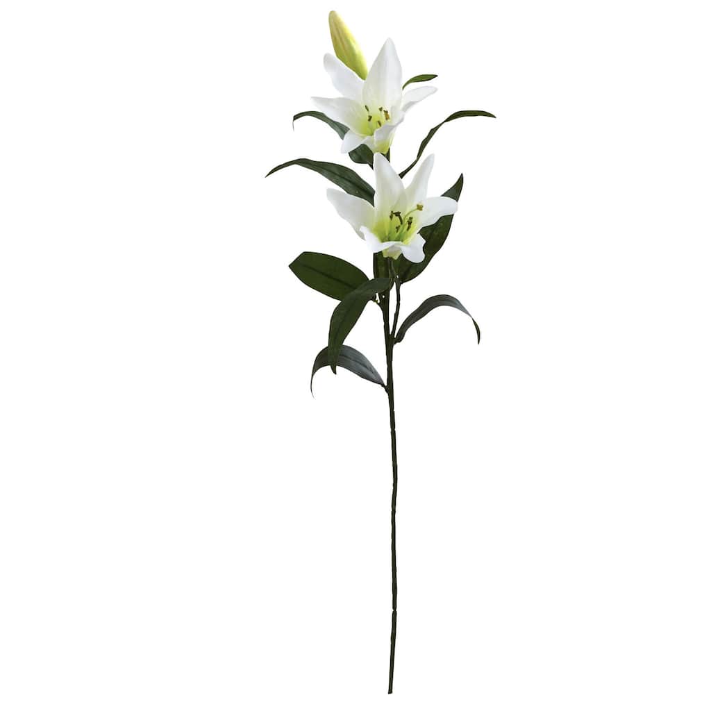 Artificial Flower Stems Set of 6 - 20 Inch Decorative Blossom Plants for Home Decor - White - 5