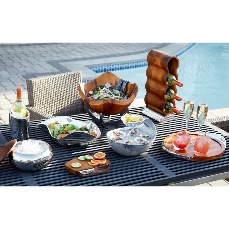 Nambe Canu Acacia Wood Chip N Dip Server - 22 L x 5.5 W x 3.5 H