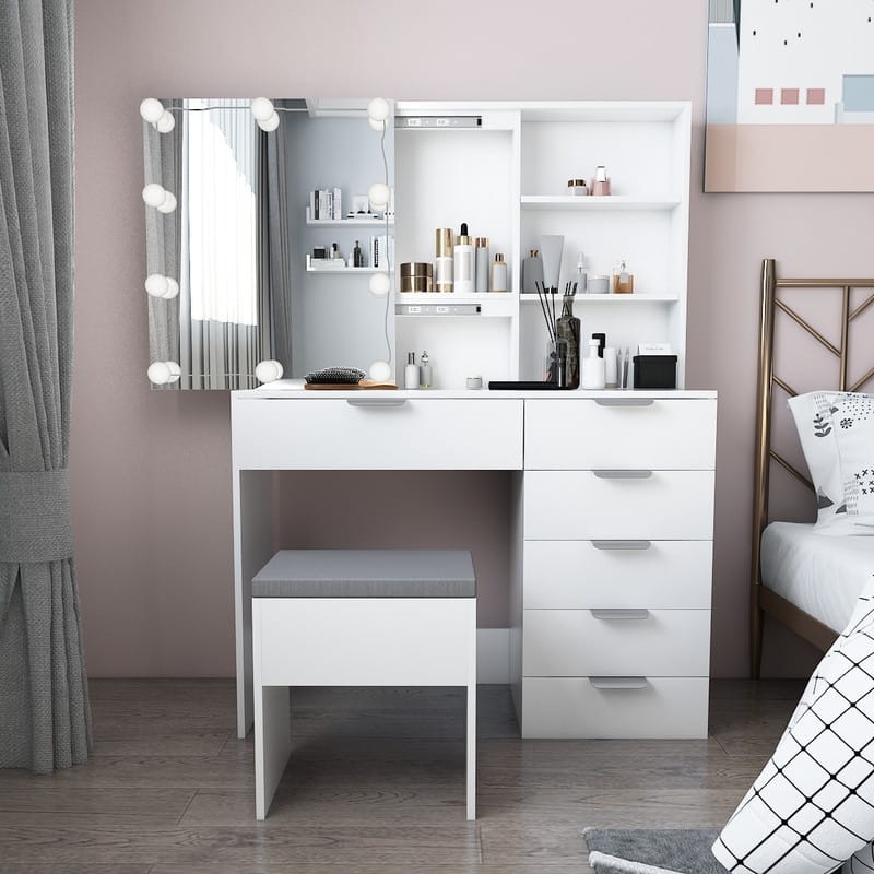 Makeup Table Set with LED lights - N/A