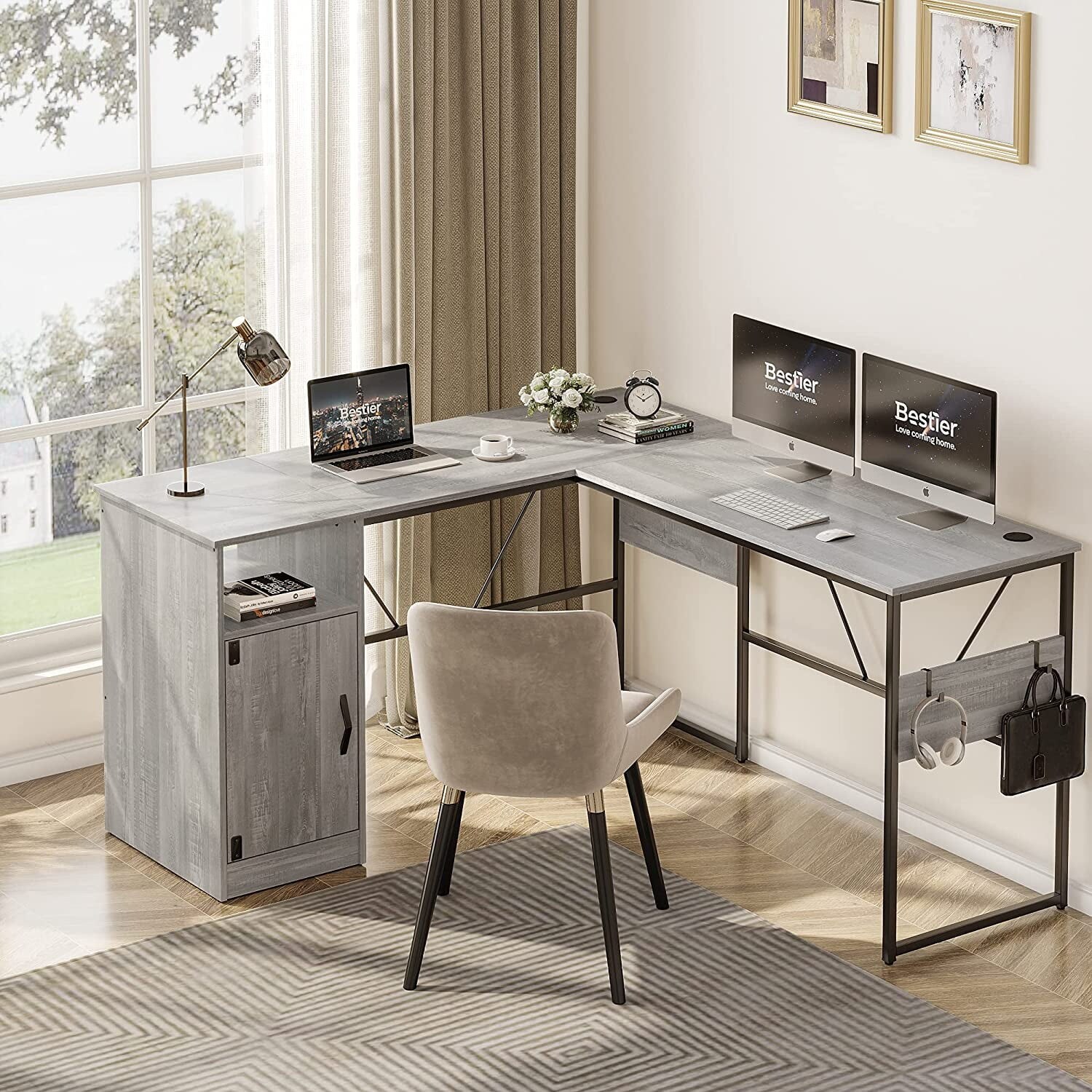 Computer desk outlet 60 inches long