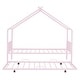 preview thumbnail 12 of 16, Twin Size Metal House Bed with Twin Size Trundle Storage Bed, White