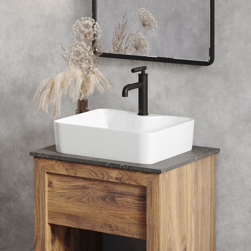 Les Bains 19" Vessel Sink In Glossy White - 18.7" x 14.75" 5.3"