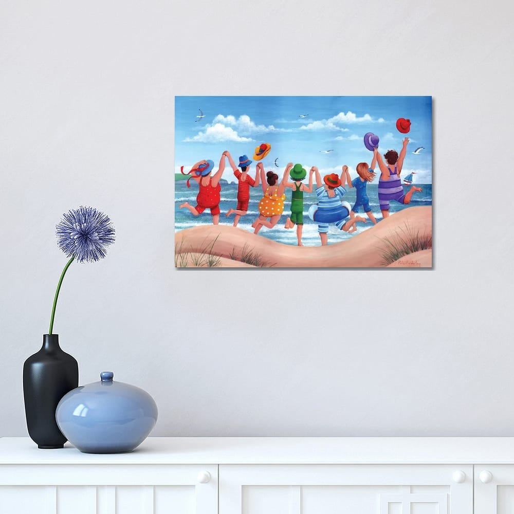 iCanvas "Beach Party Rainbow Scene" by Peter Adderley Canvas Print